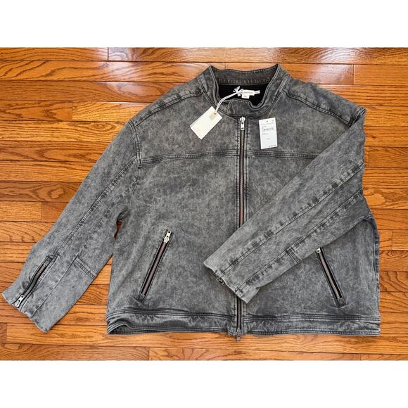 Good American Boyfriend Moto Jacket – Size 6 / 3XL - Black Stone Wash – NWT - Picture 3 of 11